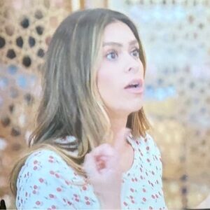 Marc Jacobs Cherry Print lace sheer Blouse size 0 polka dot mom talk Taylor silk